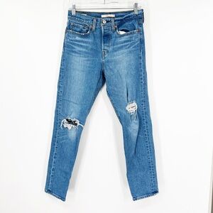 Levi’s Wedgie Button Fly Jeans Distressed High Rise